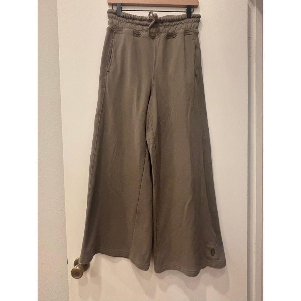 Free People Movement Wide Leg Sweatpants Olive Green Drawstring Lounge Pants S